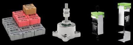 Three examples of different Sylomer pads and spring mounts from AMC Mecanocaucho.