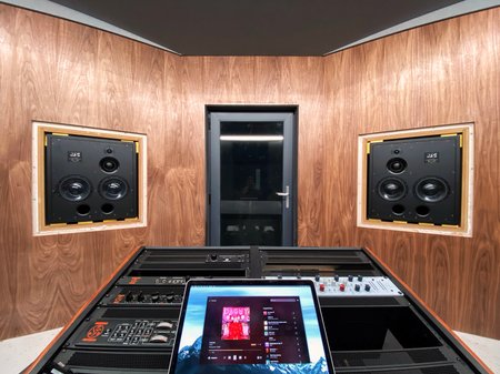 The original mastering room at Arda Recorders during loudspeaker installation in 2020.
